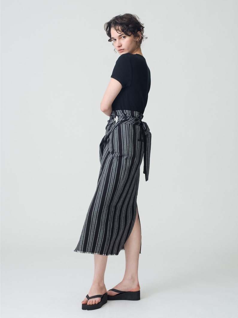 ラップスカート（ブラック/ベージュ） 詳細画像 black 2