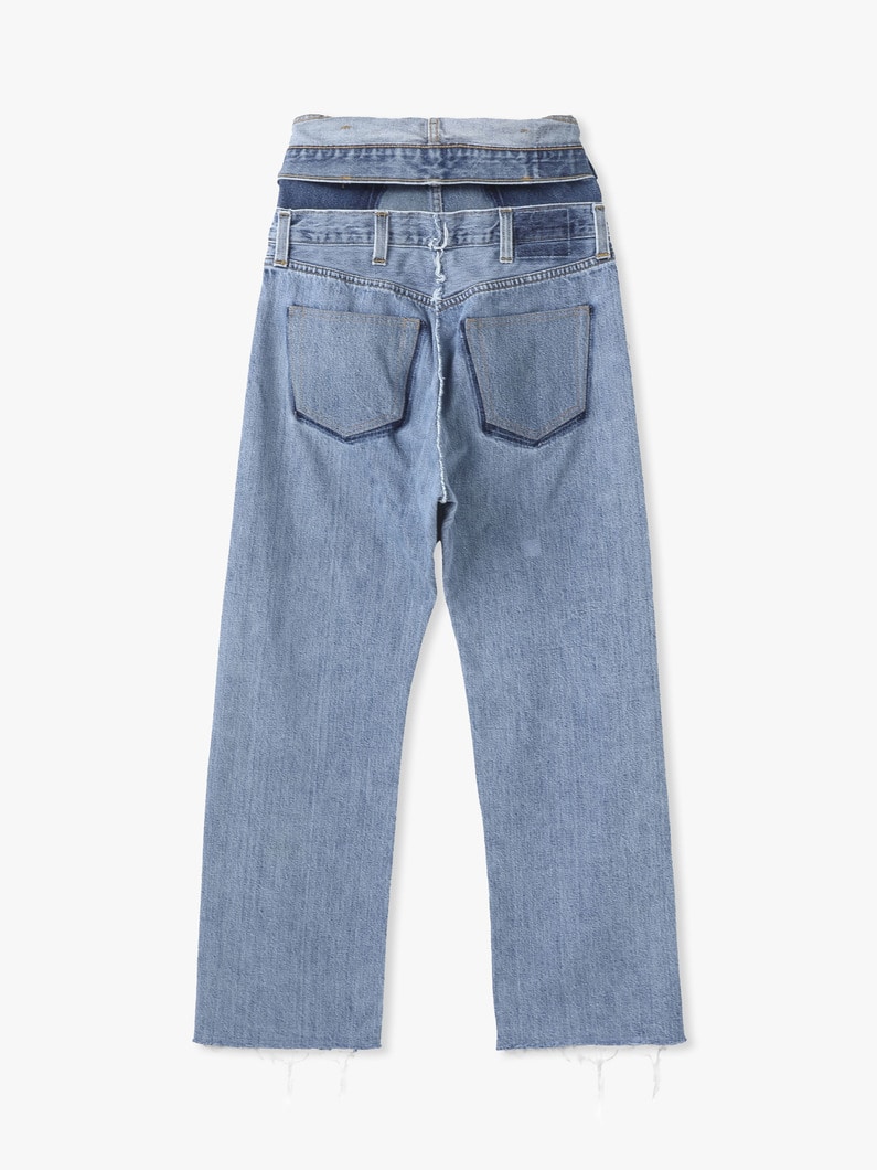 W Waist Recycle Denim Pants (blue) | パンツ 詳細画像 blue 1