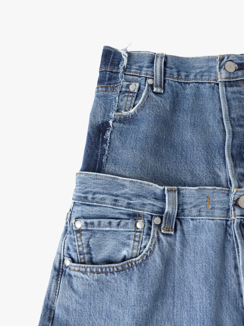 W Waist Recycle Denim Pants (blue) | パンツ 詳細画像 blue 3