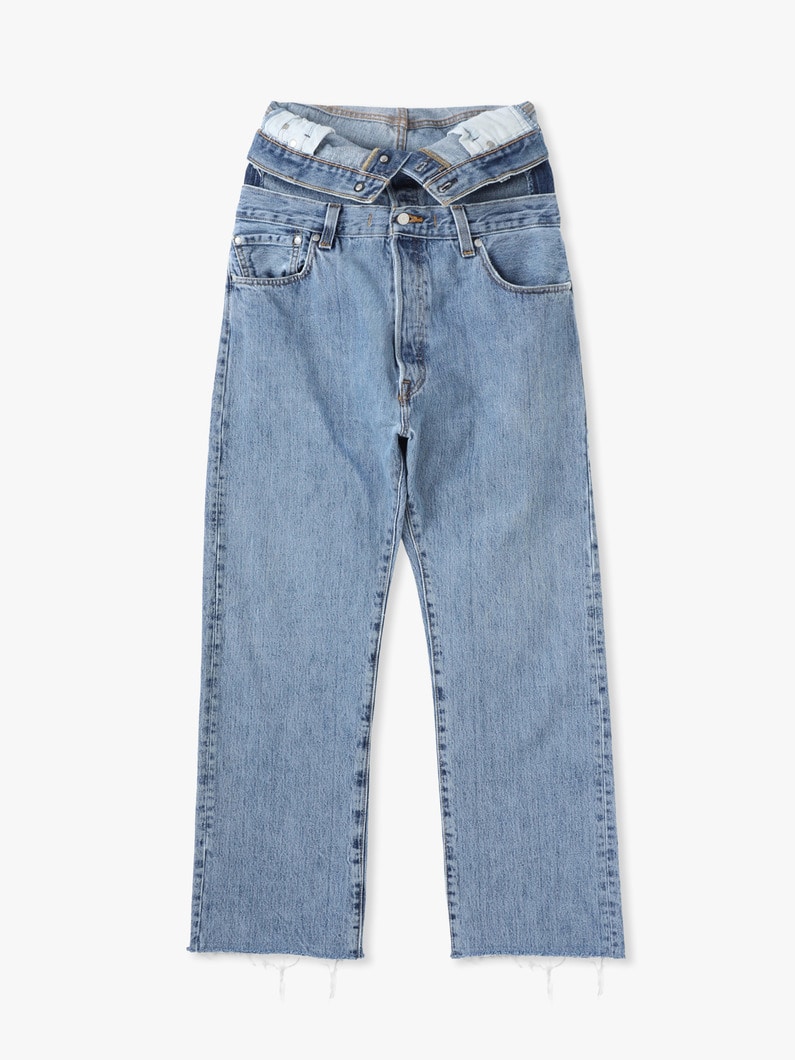 W Waist Recycle Denim Pants (blue) | パンツ 詳細画像 blue 1