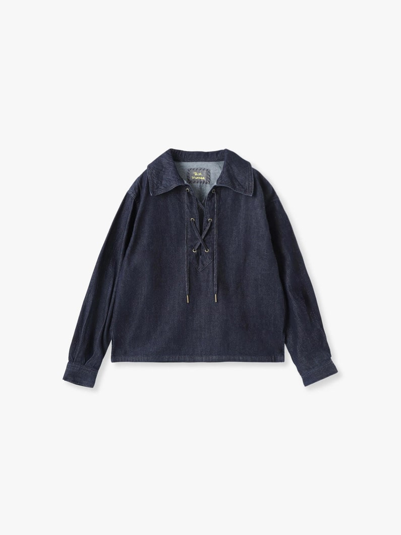 Lace Up Denim Shirt | シャツ 詳細画像 indigo 3