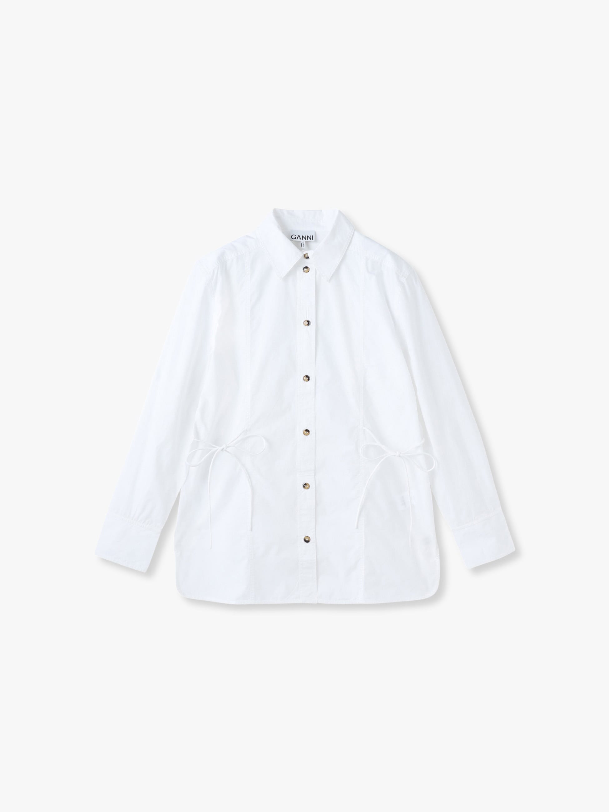 Cotton Poplin Oversized Tie String Shirt | シャツ｜GANNI(ガニー 