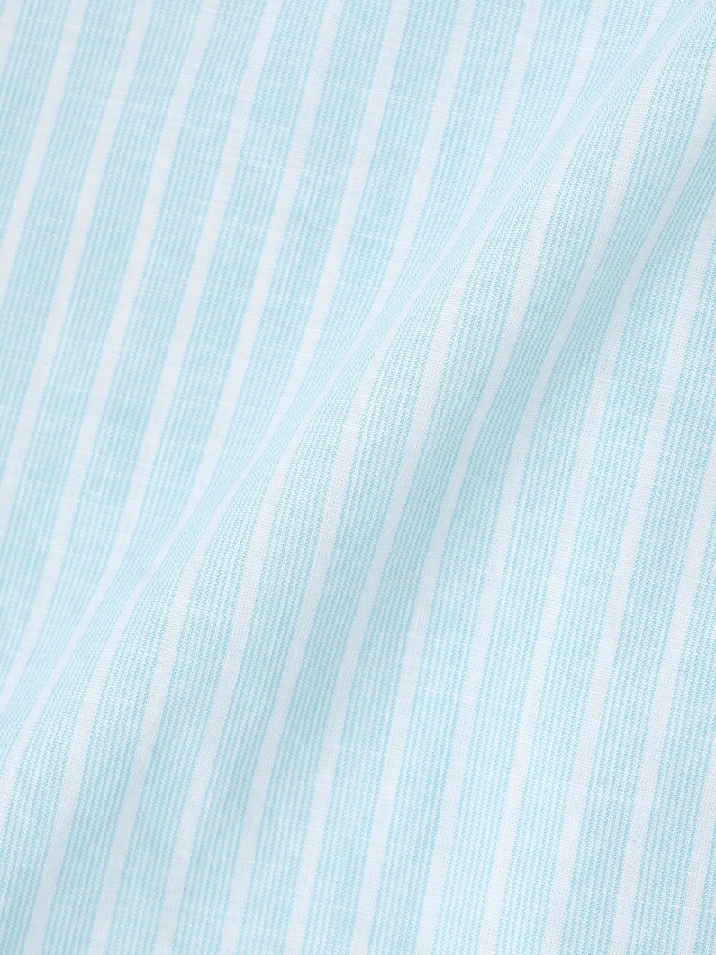 アイリーン イタリアンコットン ストライプシャツ（ライトグリーン） 詳細画像 light green 4
