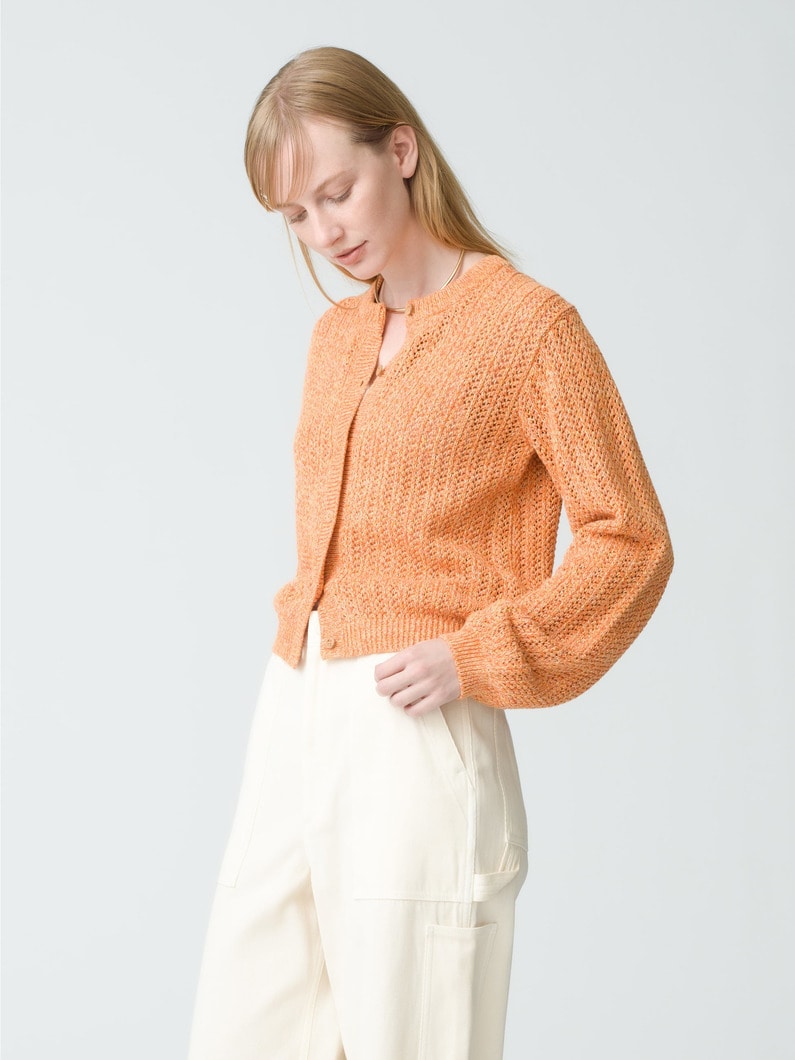 Mix Color Knit Cardigan | ニット 詳細画像 orange 1