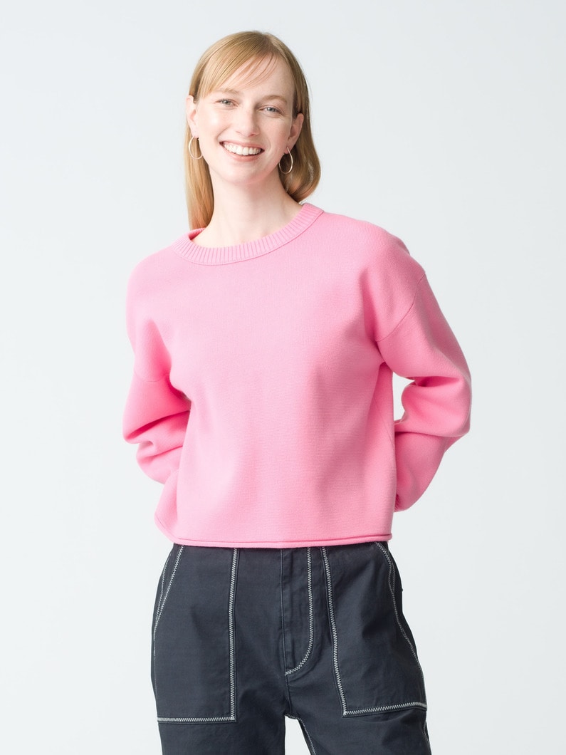 Milanorib Cotton Knit Pullover (pink/ivory/navy) | ニット 詳細画像 pink