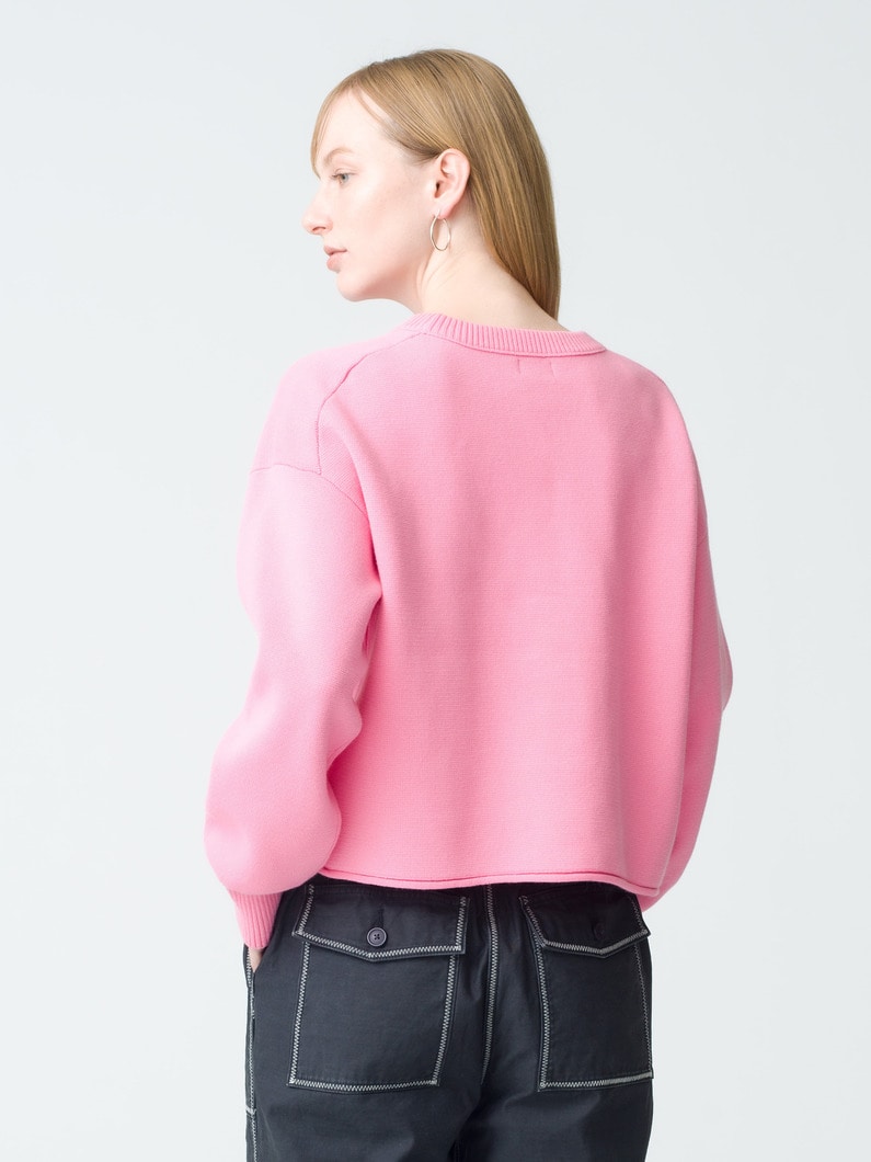 Milanorib Cotton Knit Pullover (pink/ivory/navy) | ニット 詳細画像 pink 4