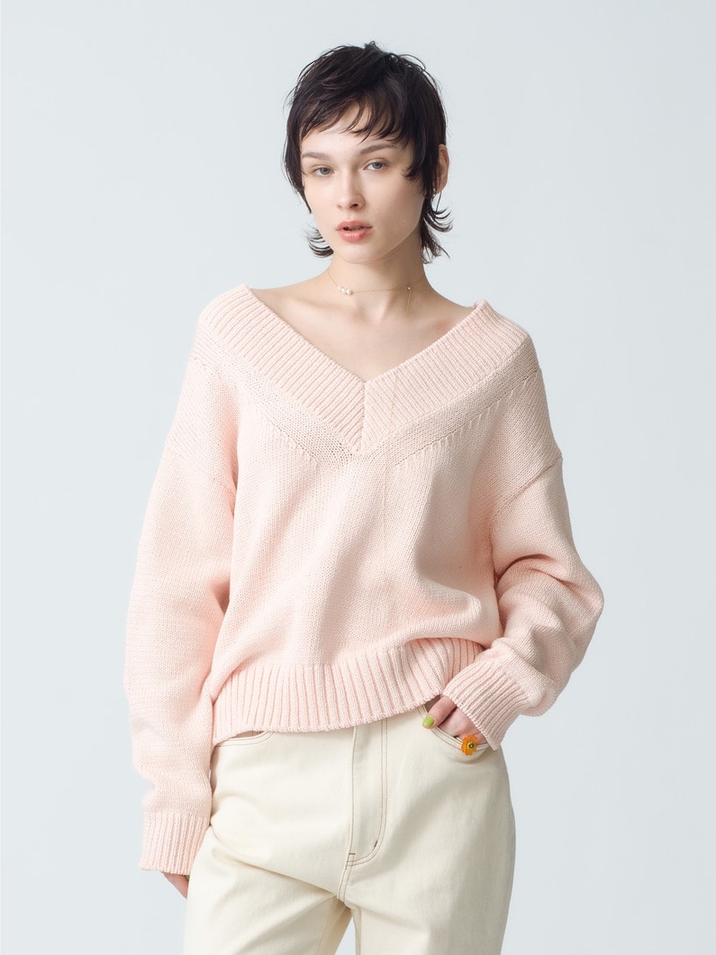 V Neck Knit Pullover | ニット 詳細画像 light pink 1