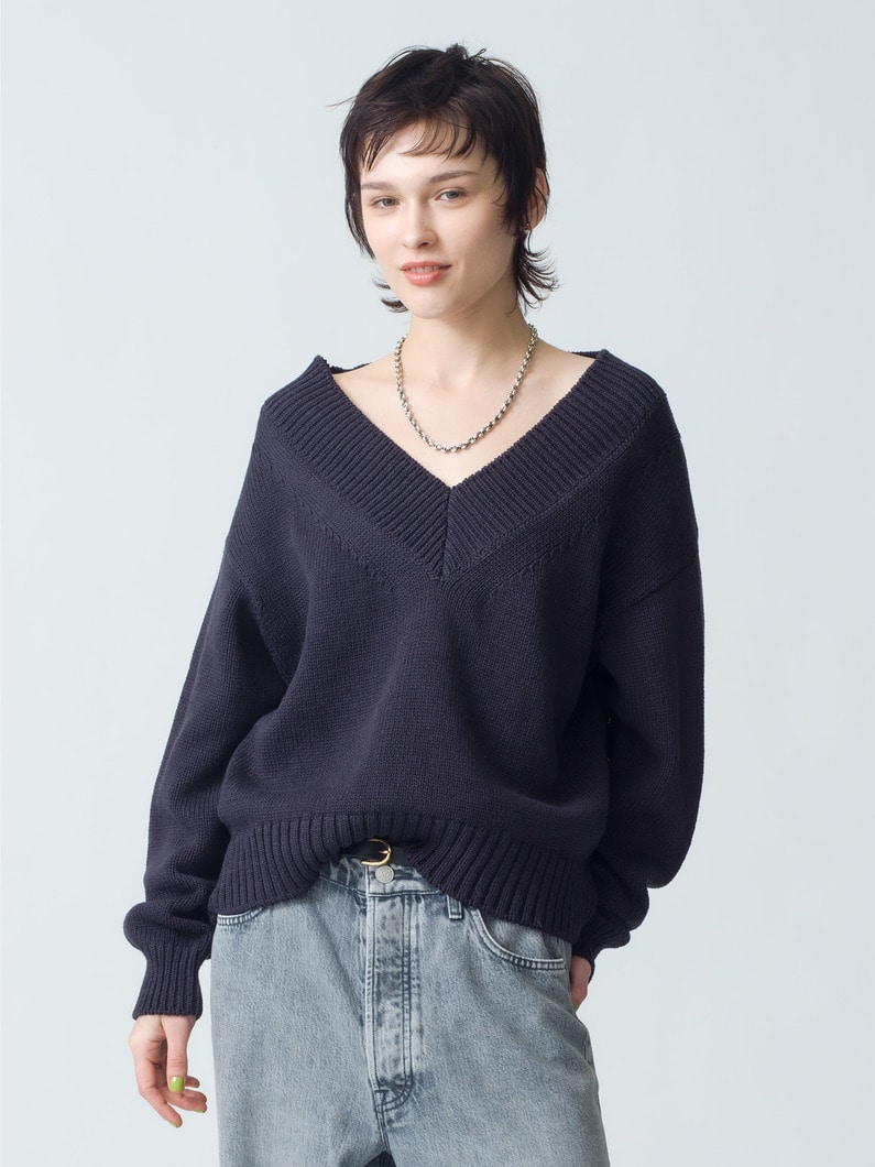 V Neck Knit Pullover | ニット 詳細画像 charcoal gray