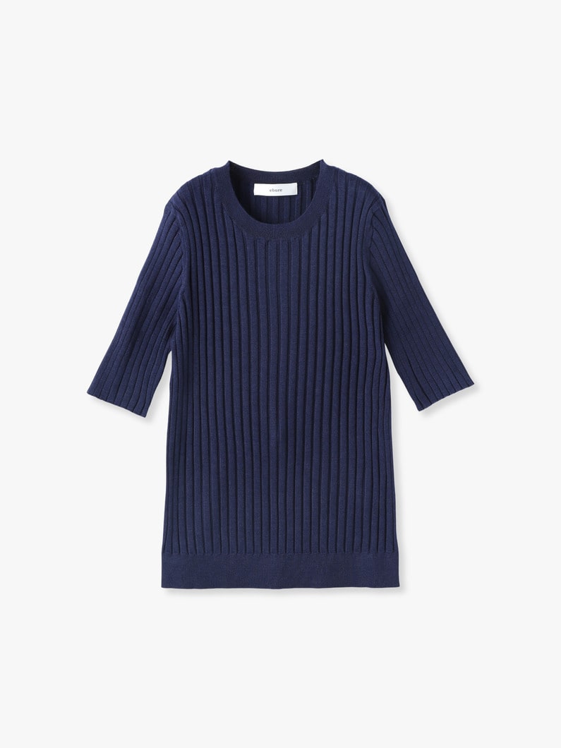 Bright Silk Wool Knit Top | ニット 詳細画像 navy