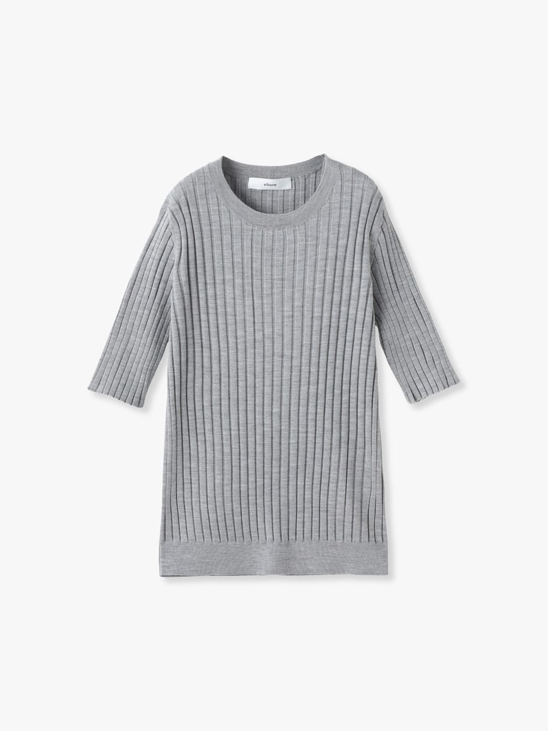 Bright Silk Wool Knit Top | ニット 詳細画像 top gray 1