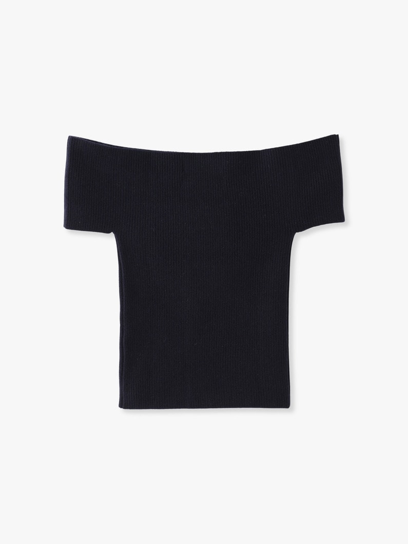 Libra Off Shoulder Knit Top | ニット 詳細画像 navy 1