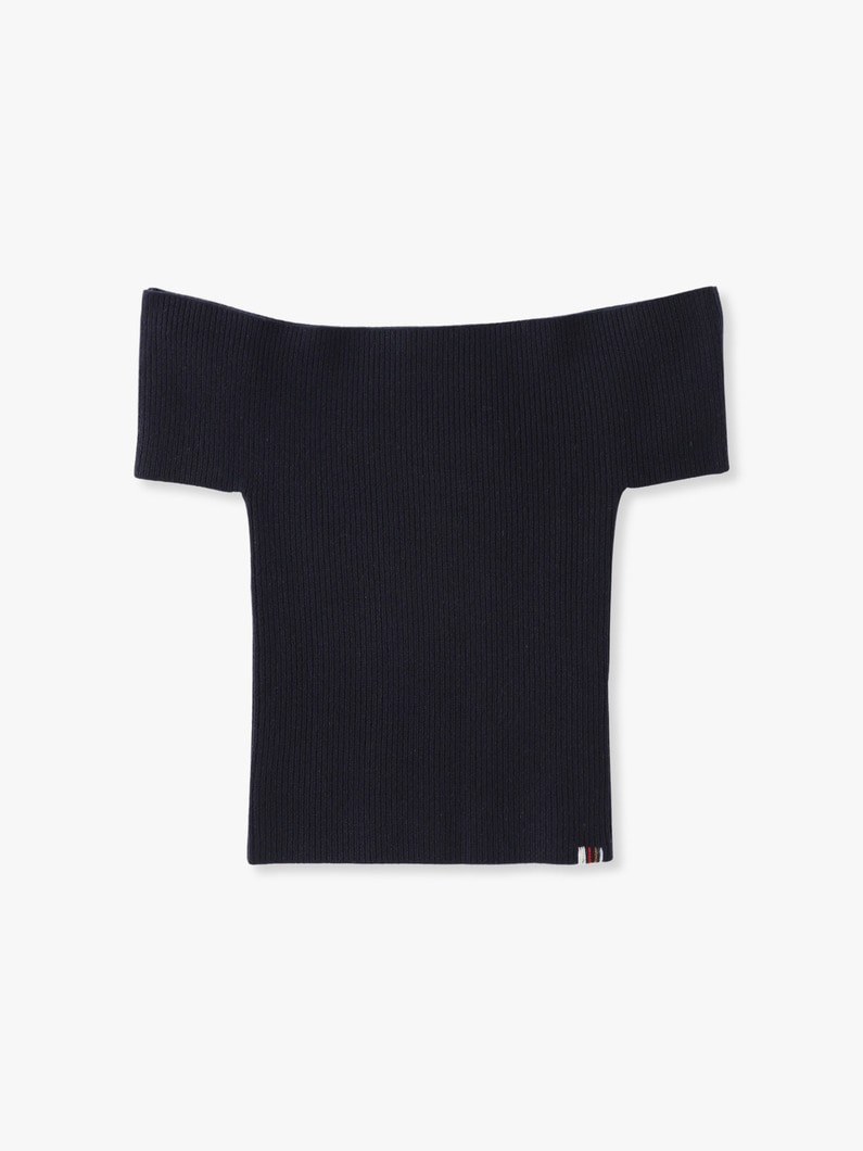 Libra Off Shoulder Knit Top | ニット 詳細画像 black