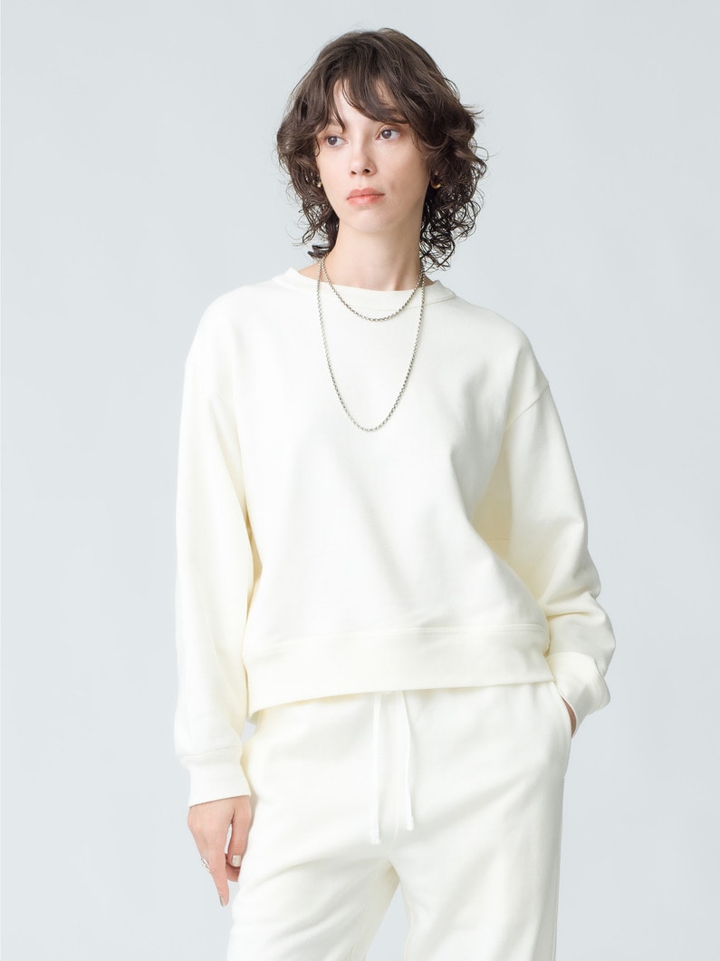 Organic Cotton Cropped Sweat Pullover | スウェット 詳細画像 ivory