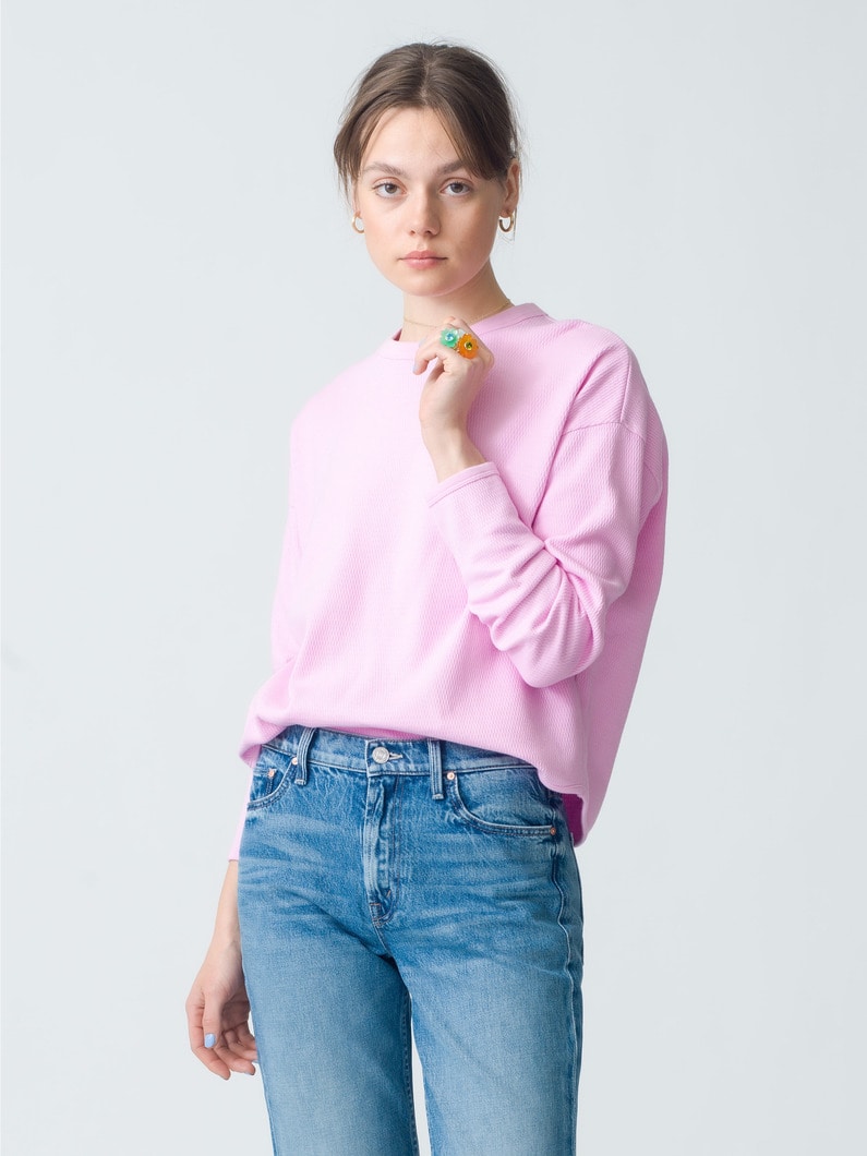 Organic Cotton Thermal Pullover | カットソー 詳細画像 pink