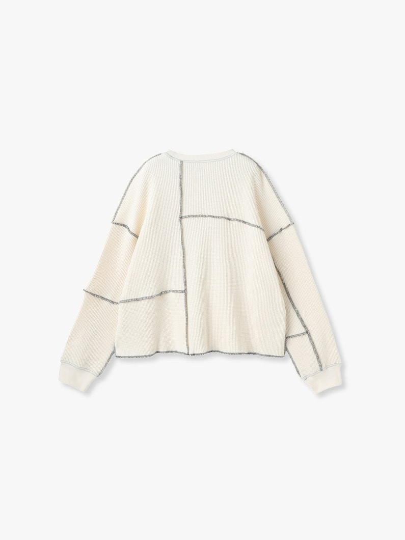 Patchwork Waffle Pullover | カットソー 詳細画像 ivory 1