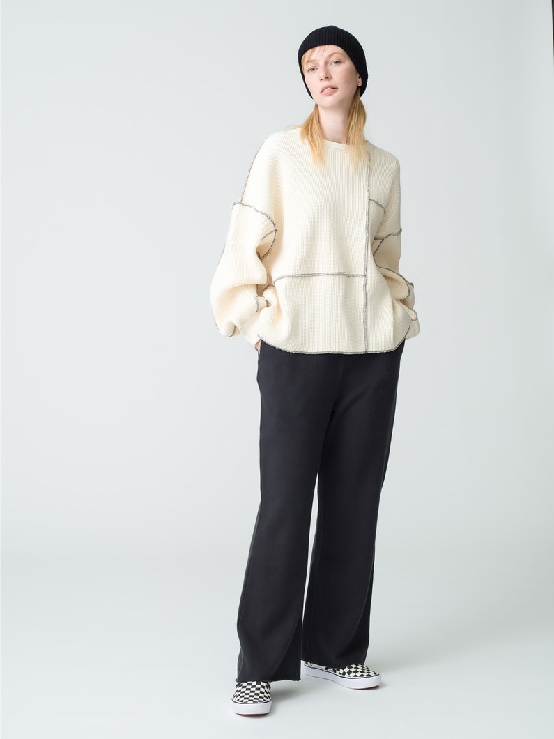 Patchwork Waffle Pullover | カットソー 詳細画像 ivory 3