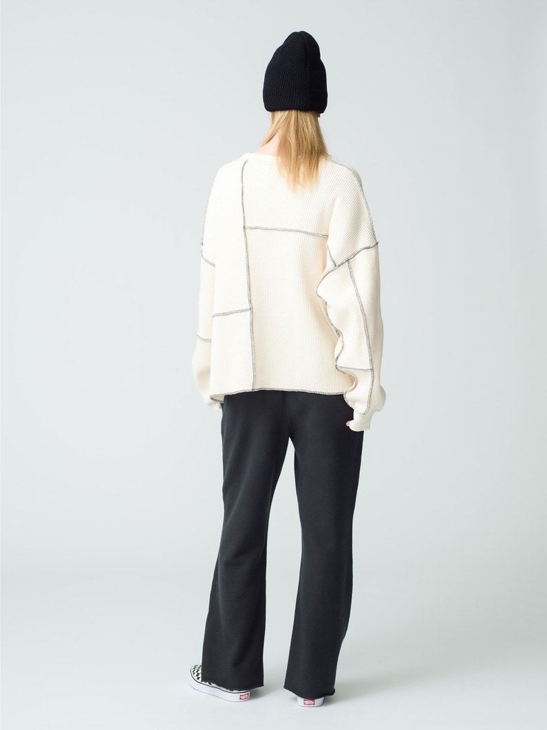 Patchwork Waffle Pullover | カットソー 詳細画像 ivory 5