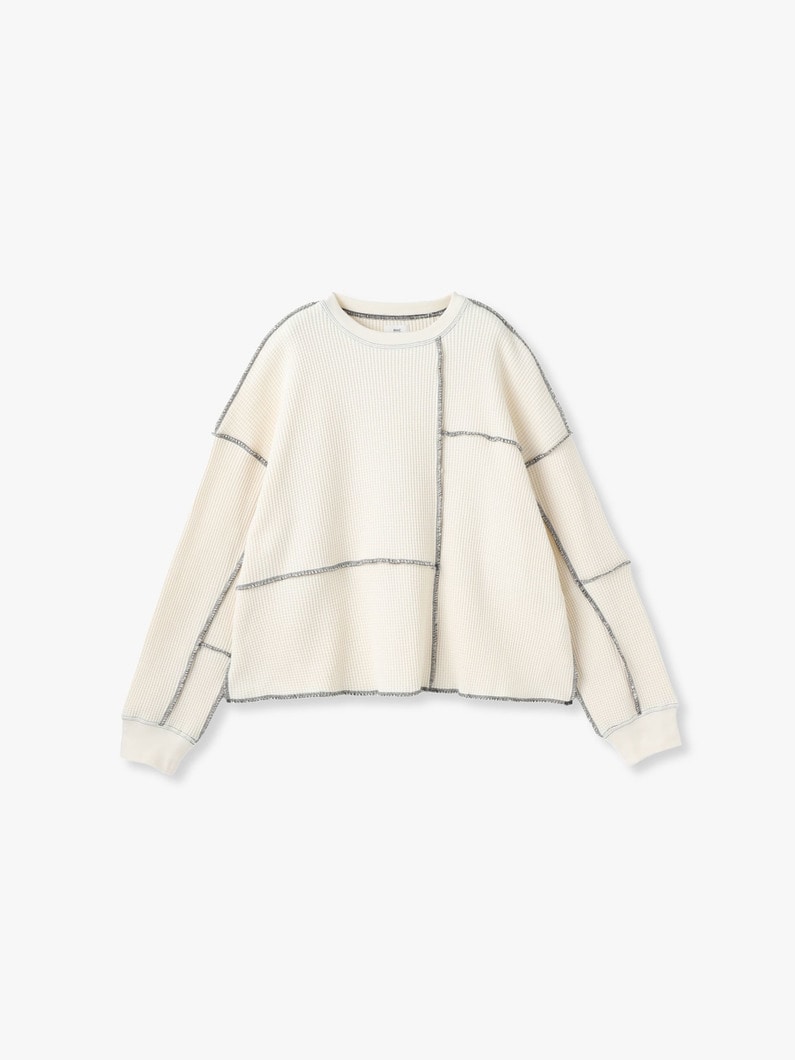 Patchwork Waffle Pullover | カットソー 詳細画像 ivory 6