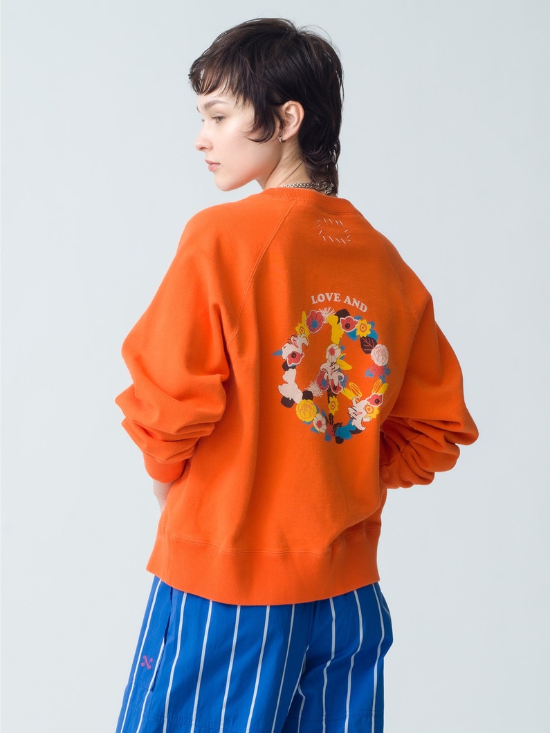 Love Print Sweat Pullover | スウェット 詳細画像 orange