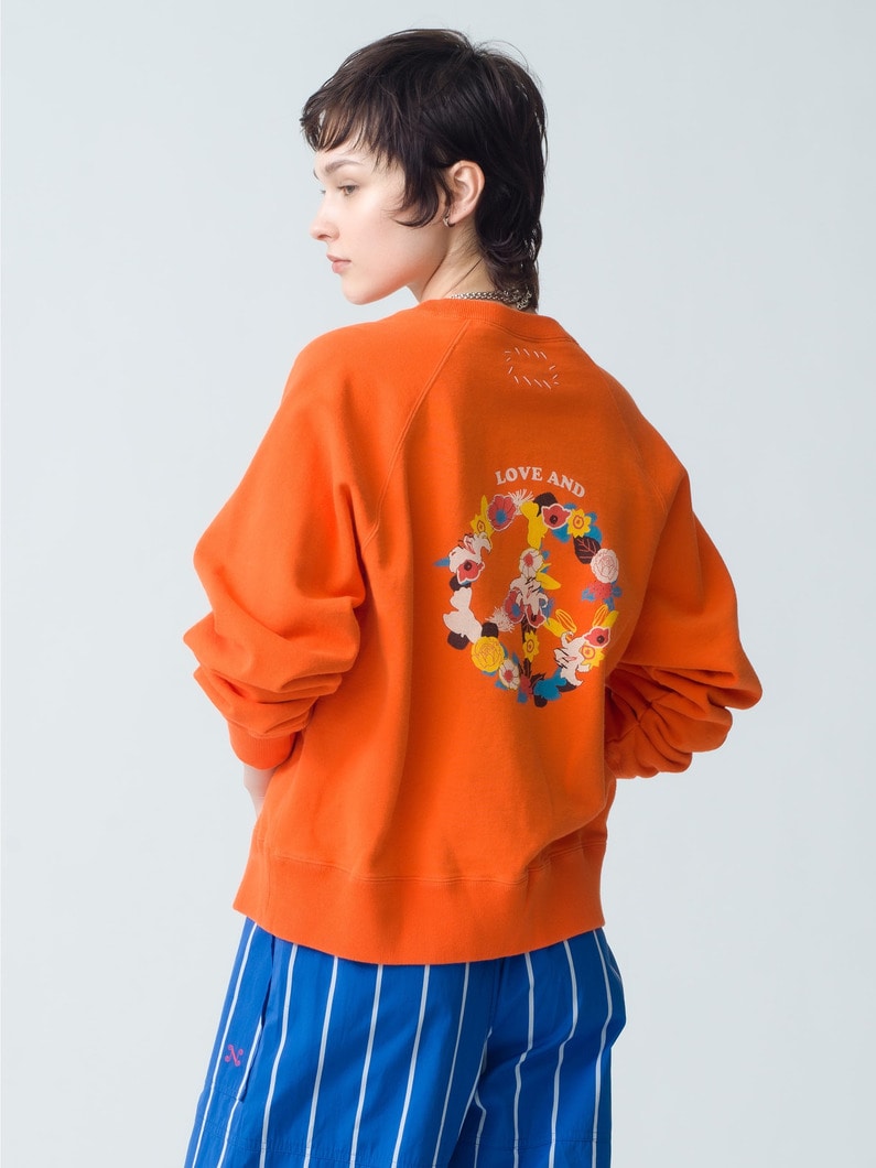 Love Print Sweat Pullover | スウェット 詳細画像 orange 2