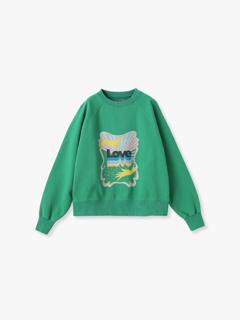 Love Print Sweat Pullover | スウェット 詳細画像 green