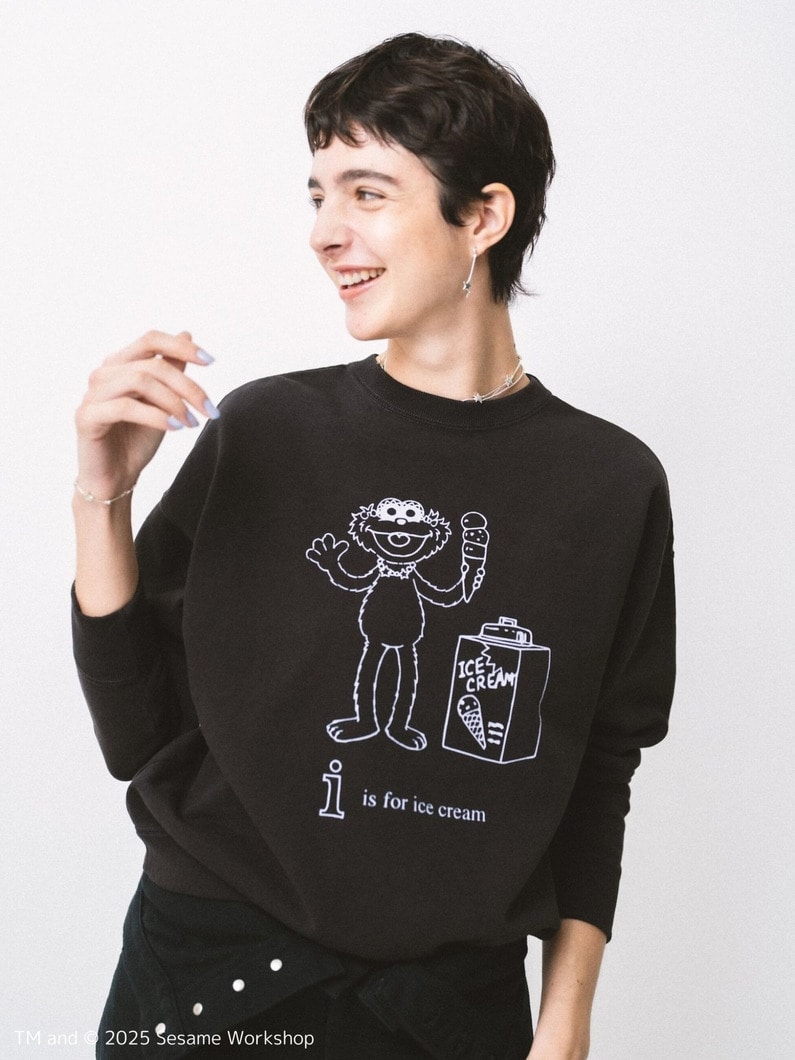 Sesame Street Zoe Sweat Shirt | スウェット 詳細画像 charcoal gray 2