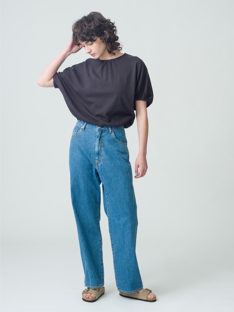 ヘンプ ギャザー ティー（チャコールグレー/ベージュ） 詳細画像 charcoal gray 2