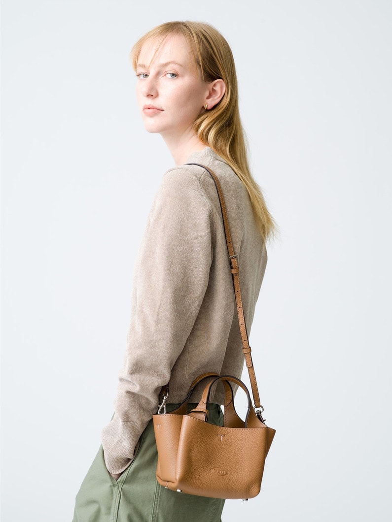 Leather Bag Micro (brown/blue) | バッグ 詳細画像 brown 3