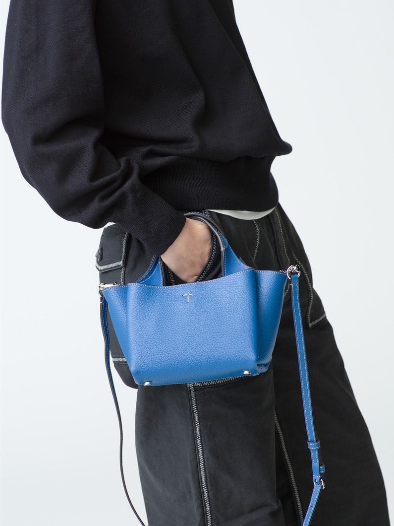 Leather Bag Micro (brown/blue) | バッグ 詳細画像 blue 2