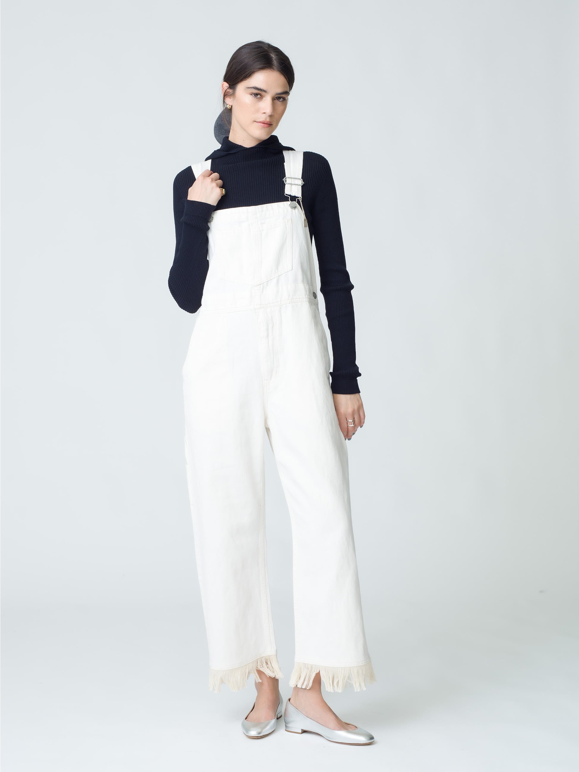 White Linen Fringe Denim Overall | オーバーオール｜RH Vintage(アールエイチ ヴィンテージ)｜Ron  Herman