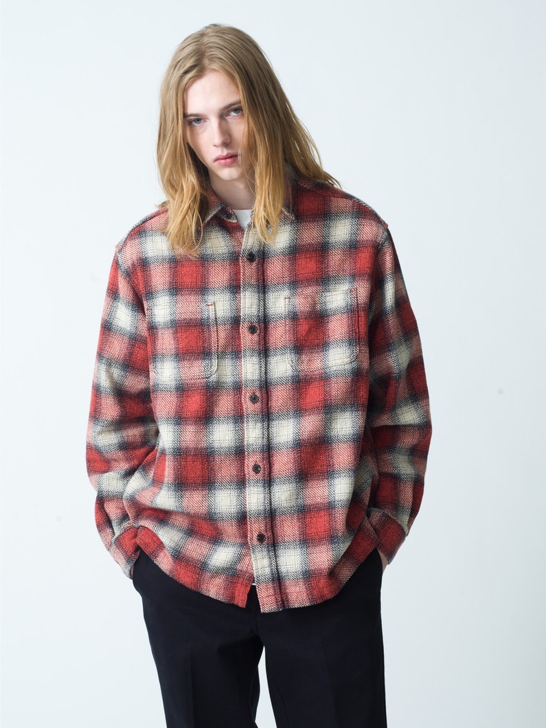 Ombre Checked Shirt | シャツ 詳細画像 red