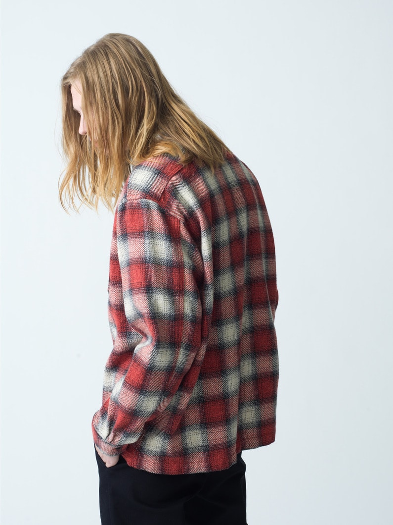 Ombre Checked Shirt | シャツ 詳細画像 red 2