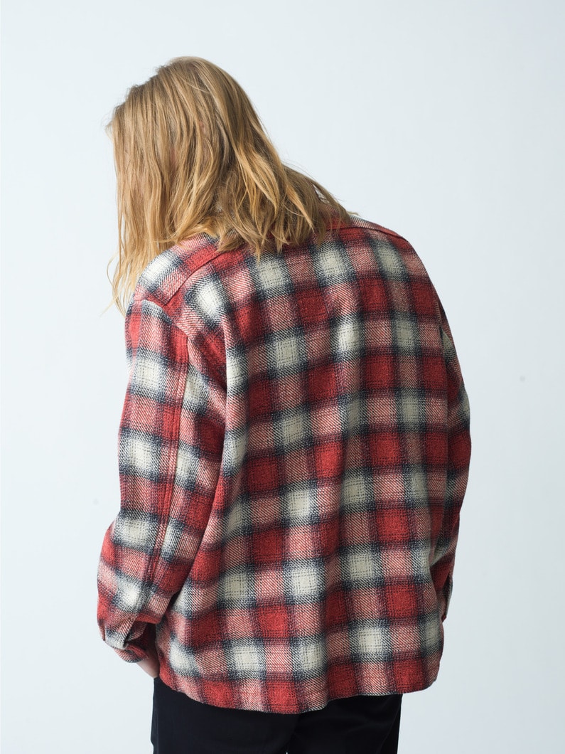 Ombre Checked Shirt | シャツ 詳細画像 red 3