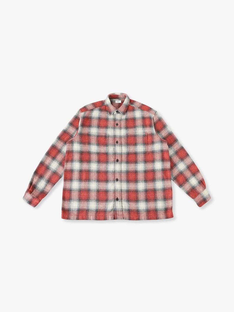 Ombre Checked Shirt | シャツ 詳細画像 red 4