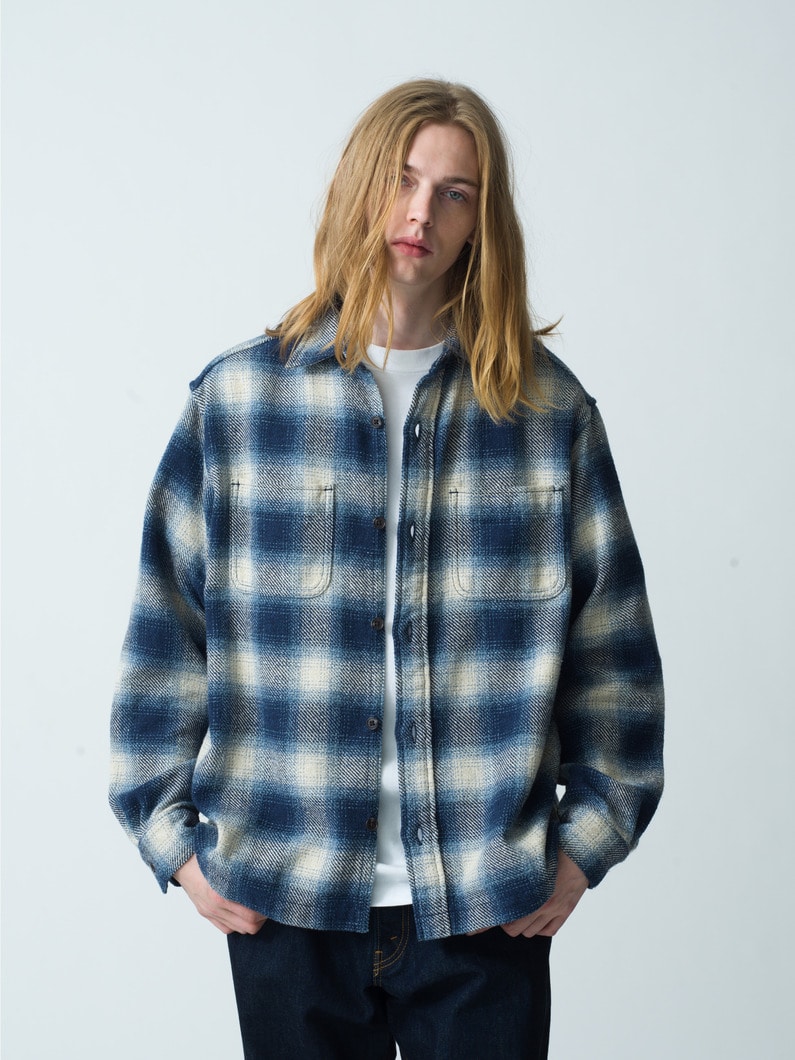 Ombre Checked Shirt | シャツ 詳細画像 blue 1