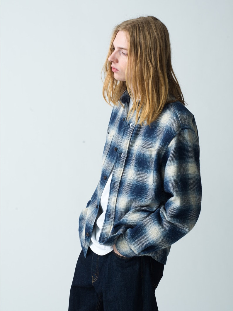 Ombre Checked Shirt | シャツ 詳細画像 blue 2