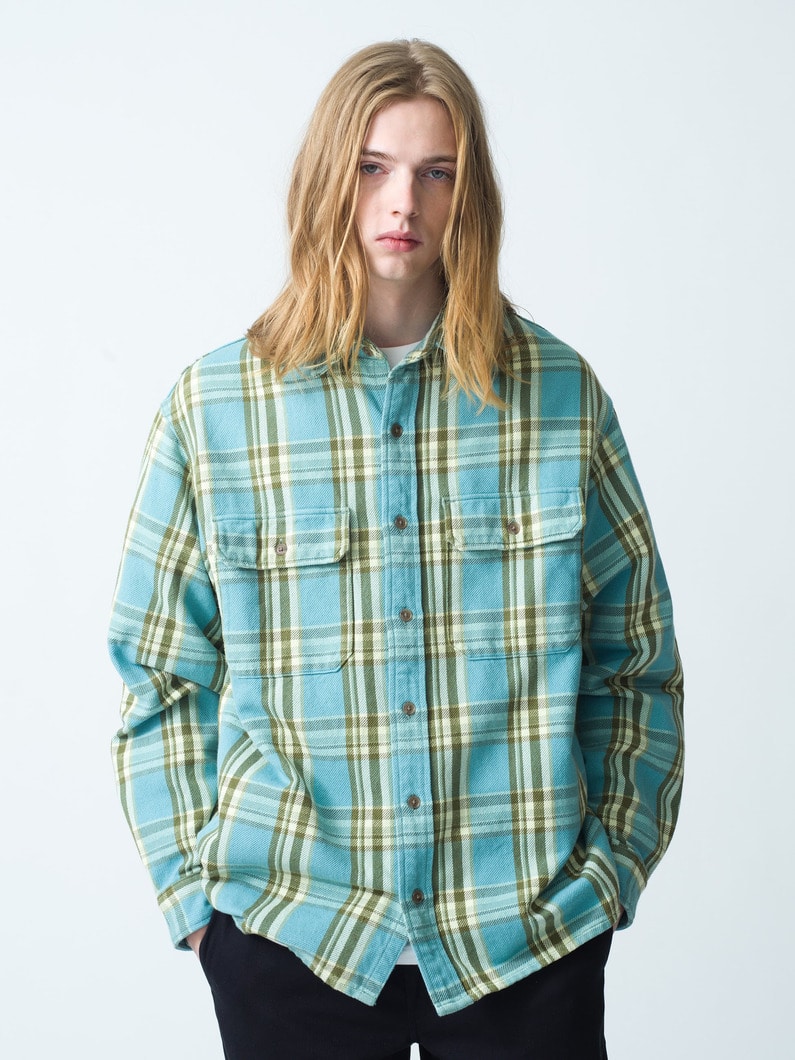 Twill Checked Shirt | シャツ 詳細画像 blue