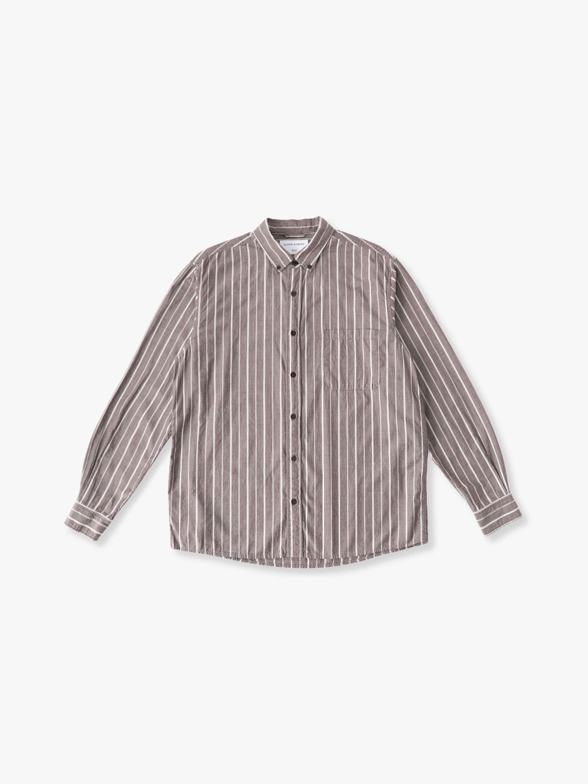 ストライプシャツ(ブラウン)|Devon Howard for RHC(デヴォン ストライプシャツ(ブラウン)|Devon Howard for RHC(デヴォン
