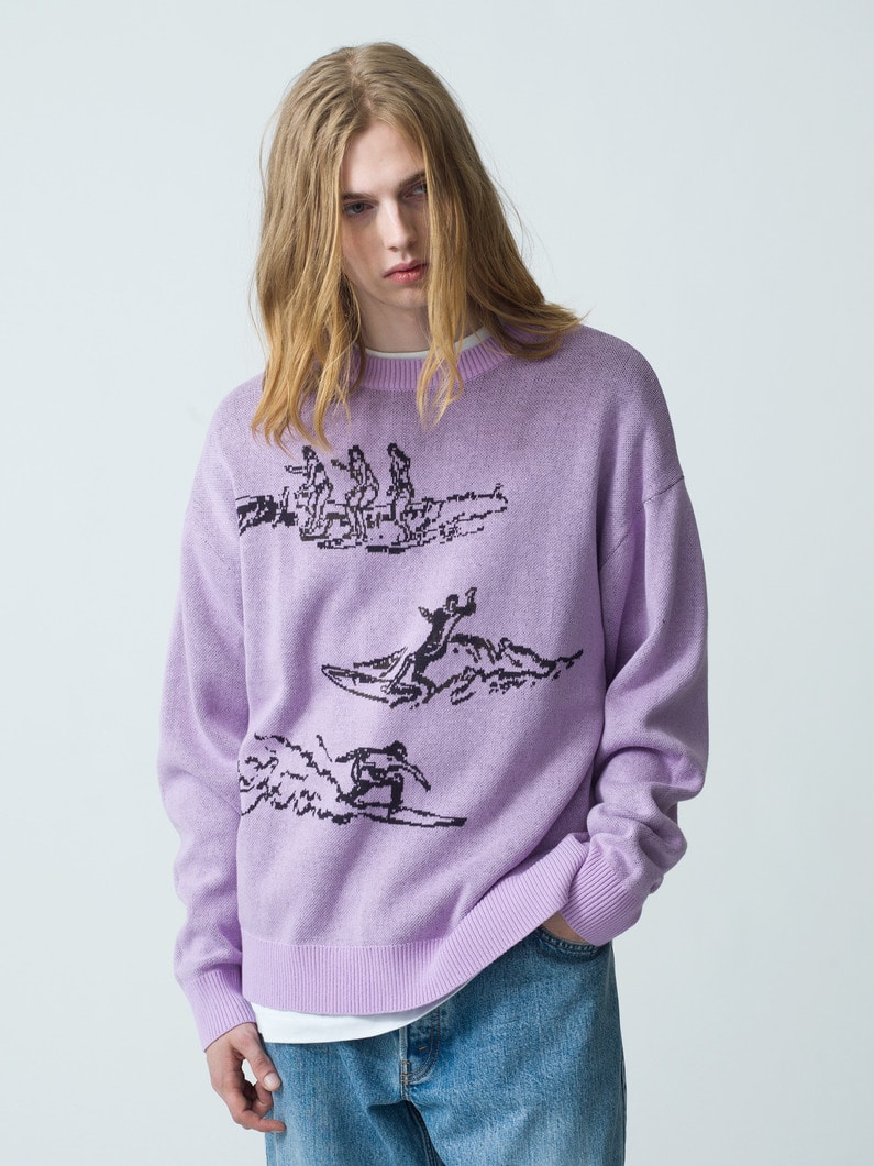 Surf Drawing Jacquard Knit Pullover | ニット 詳細画像 lavender