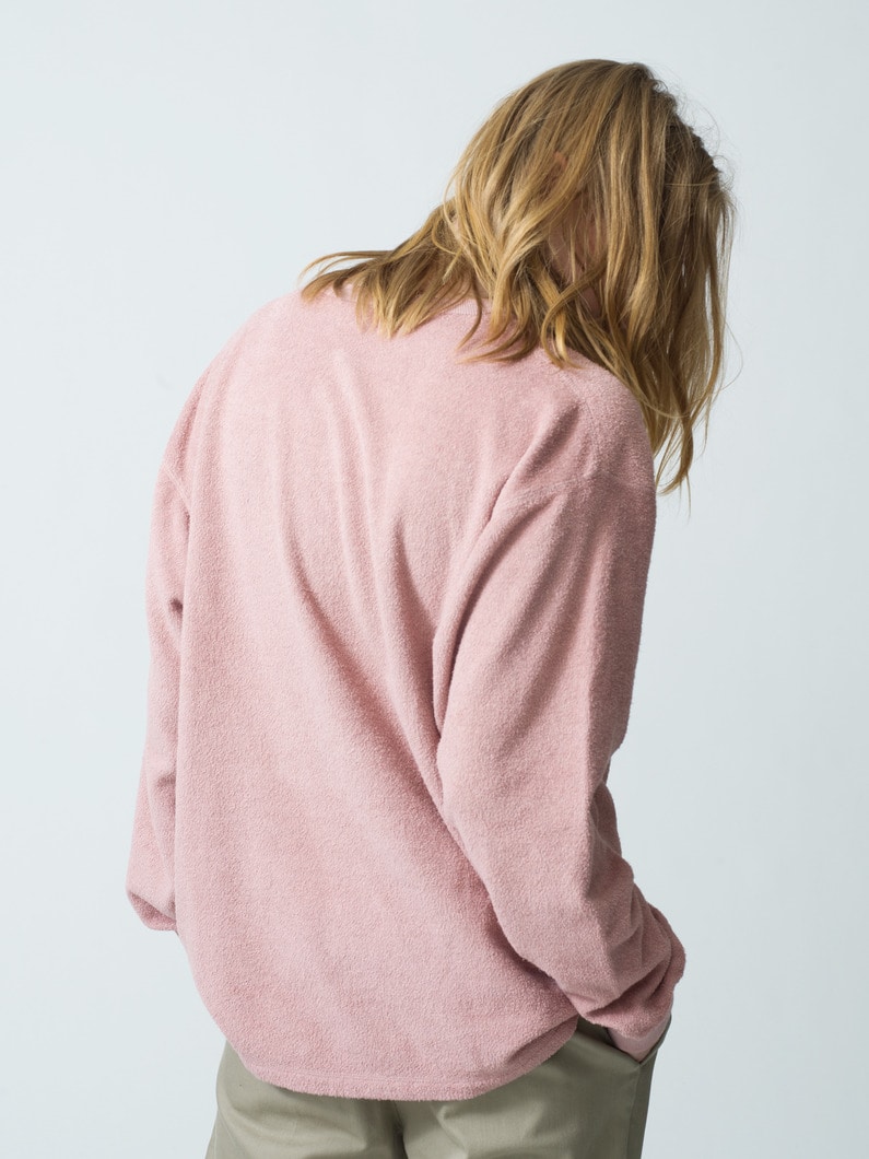 Henley Neck Long Sleeve Tee | ティーシャツ 詳細画像 pink 3