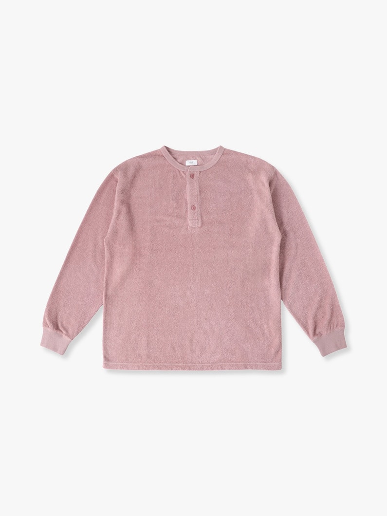 Henley Neck Long Sleeve Tee | ティーシャツ 詳細画像 pink 4