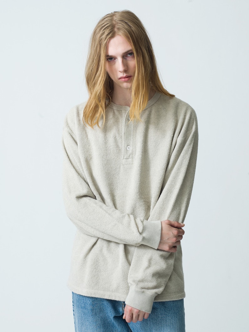 Henley Neck Long Sleeve Tee | ティーシャツ 詳細画像 beige