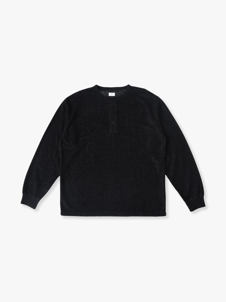 Henley Neck Long Sleeve Tee | ティーシャツ 詳細画像 black