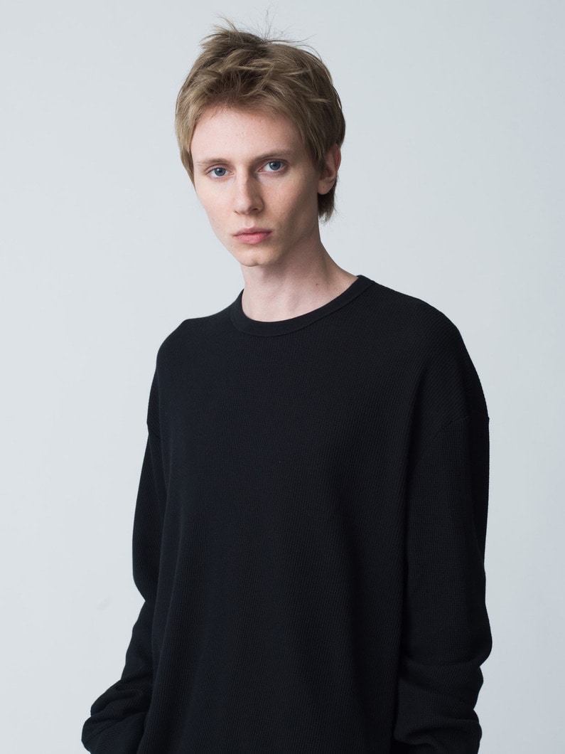 Supima Waffle Long Sleeve Tee | ティーシャツ 詳細画像 black 1