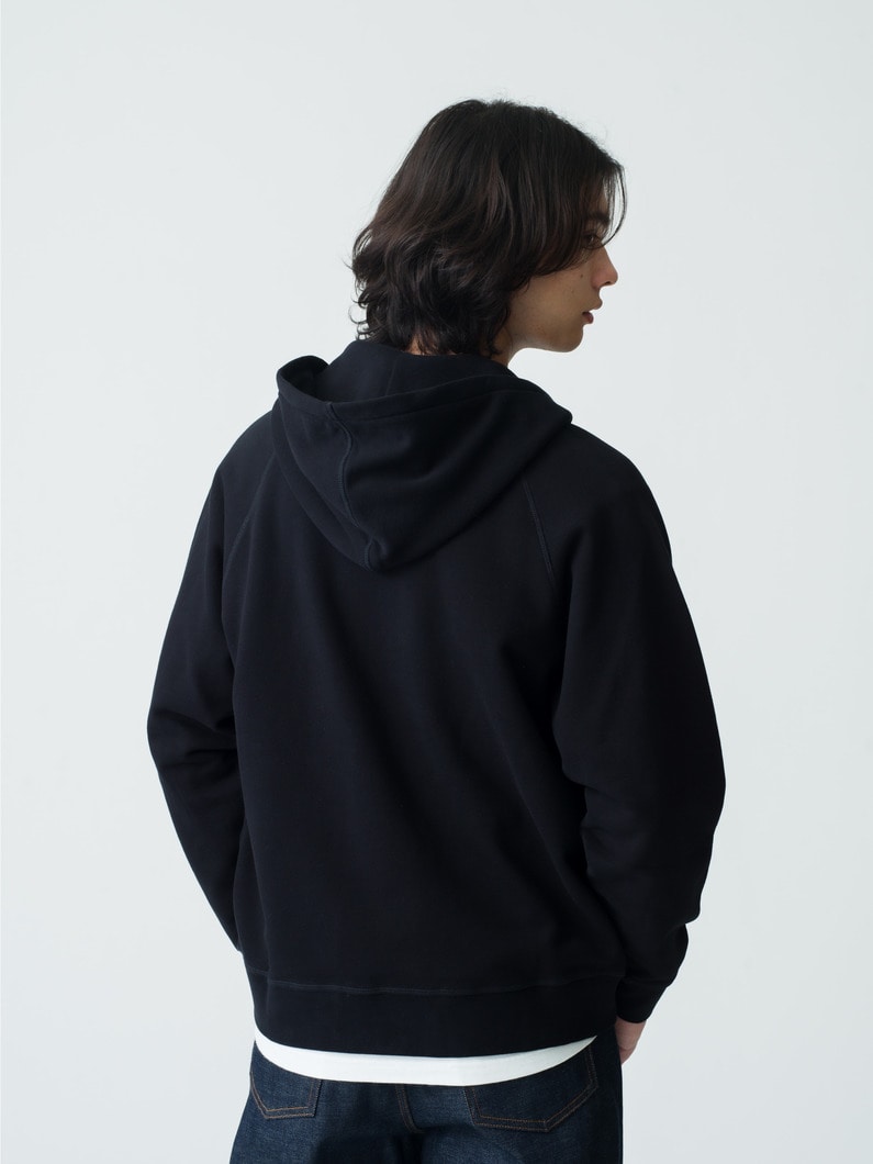ラグランスリーブ スウェットジップフーディー 詳細画像 black 2