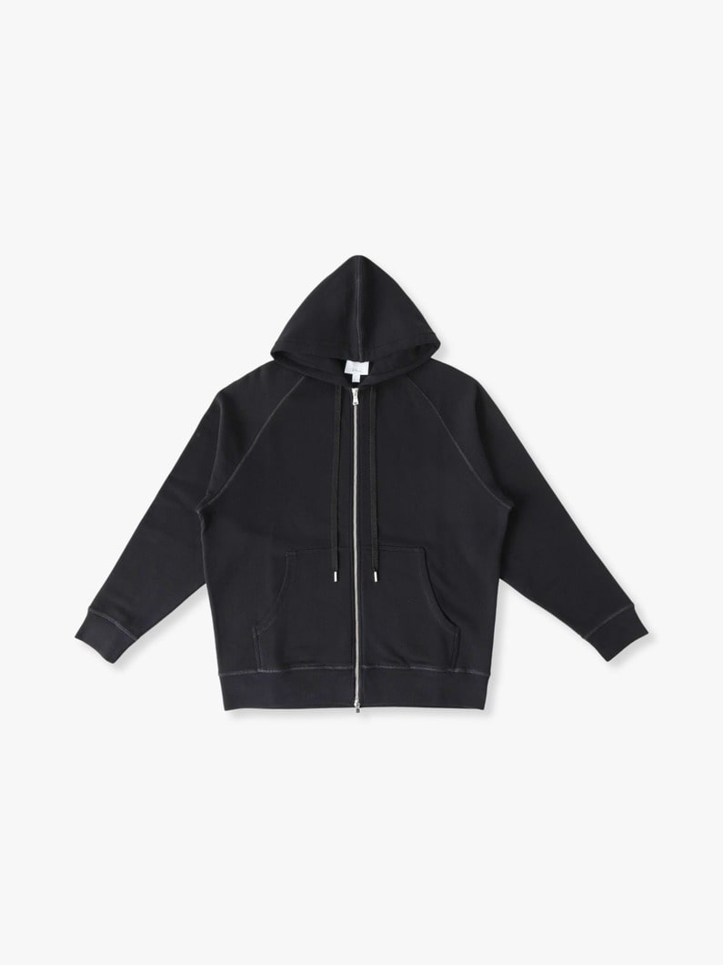 ラグランスリーブ スウェットジップフーディー 詳細画像 black 3