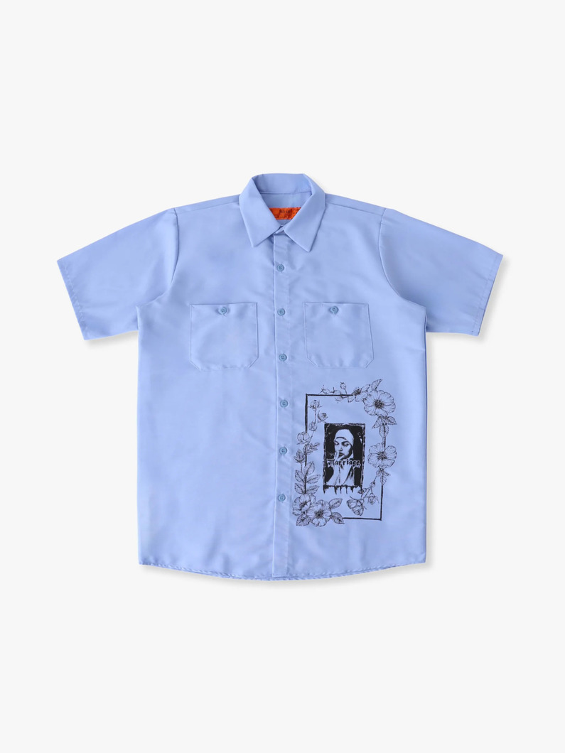 フローラルプリント シャツ 詳細画像 blue 4