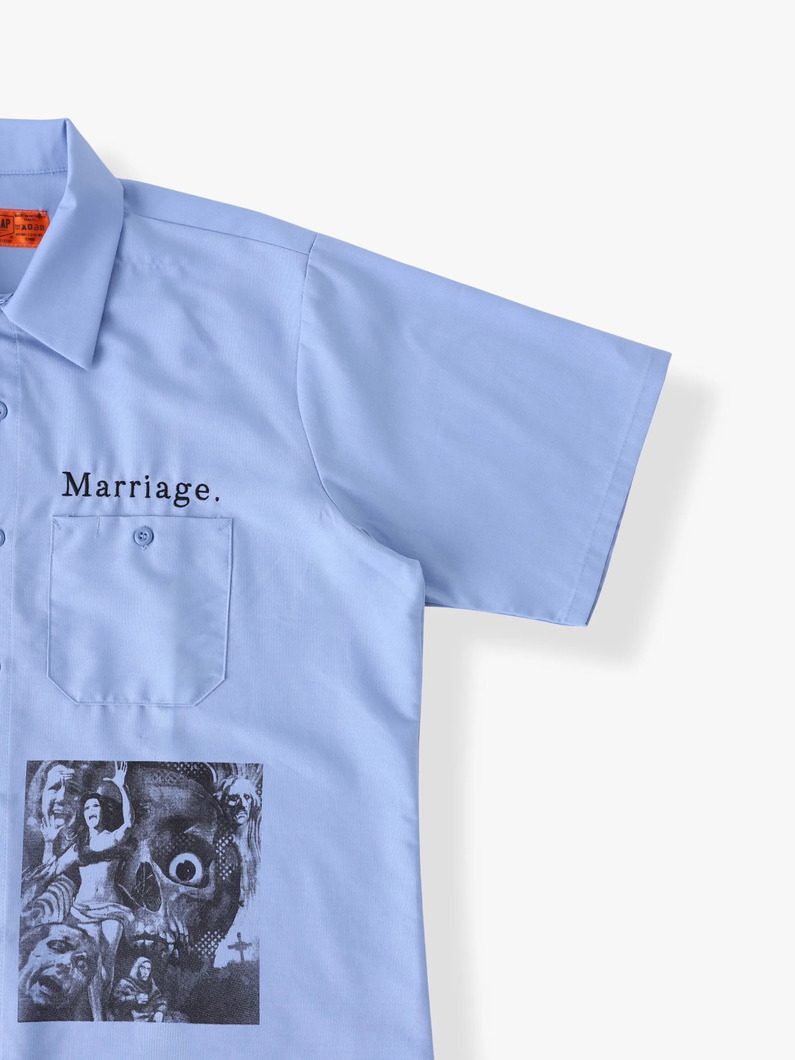 スカルプリント シャツ 詳細画像 blue 2