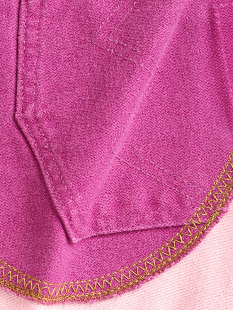 キッズ パッチワーク デニムパンツ（ピンク＆レッド/6Y） 詳細画像 other 3