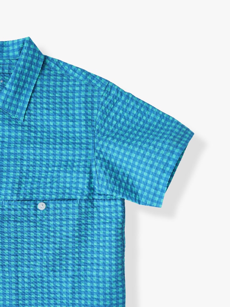 マリンリゾート シアサッカー シャツ（120-150cm） 詳細画像 blue 2